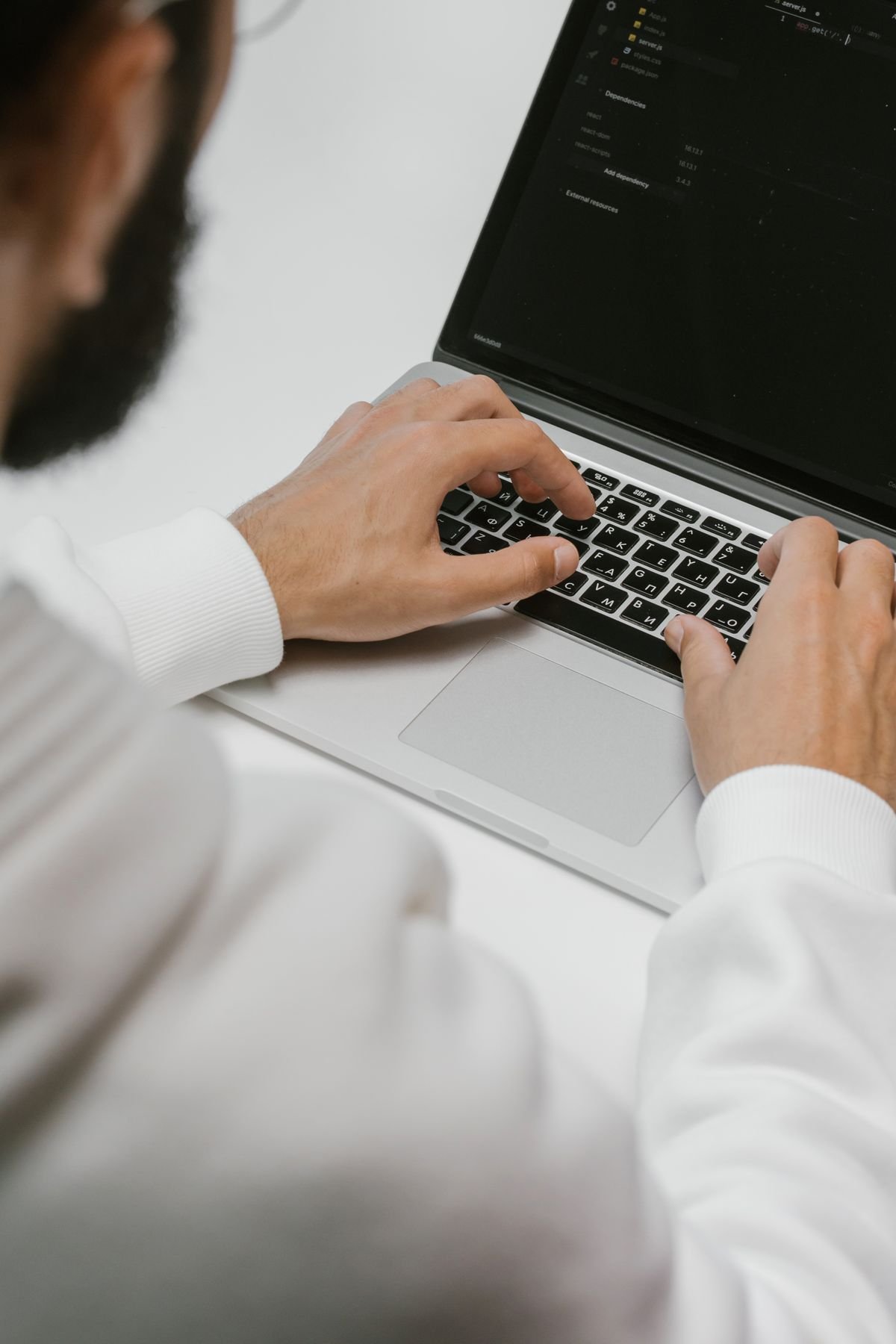 Developer working at a laptop